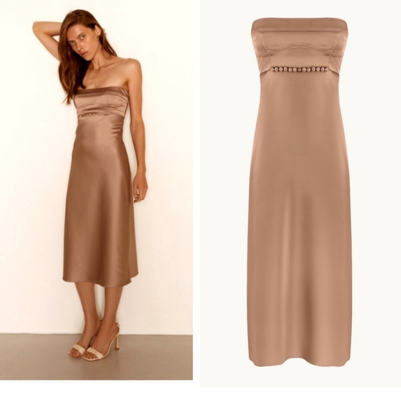 Anna October Satin Dress Gown Mira - Picture 1 of 8